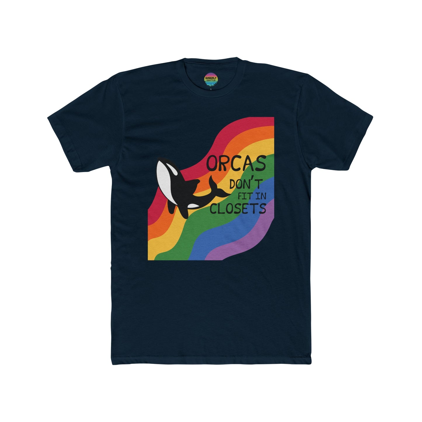 Orcas Don't Fit in Closets - Masc/Unisex Cut - Short Sleeve Tee